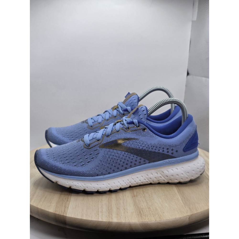 Womens Size 7 - Brooks Glycerin 18 Running‎ Shoes Light Blue Gold 1203171B470